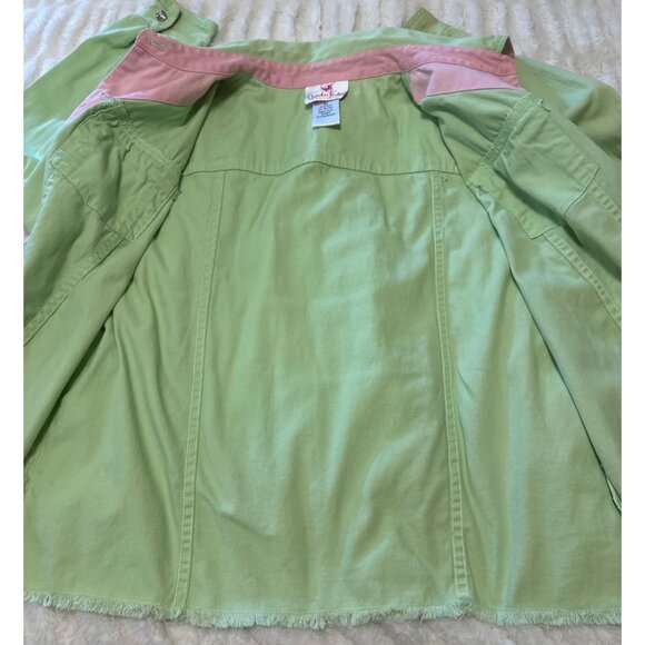 Quaker Factory Light Green Button-Down Jacket Cotton Blend Women's Size M (READ) - Picture 12 of 16